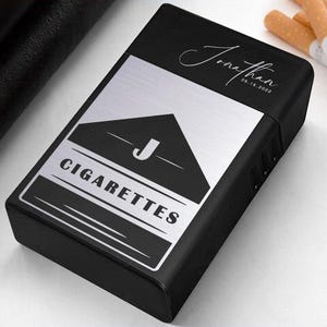 Portasigarette personalizzato con incisione laser, regalo per fumatori, scatola per sigarette personalizzata, portasigarette in metallo, regalo per lui
