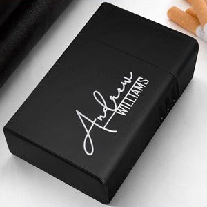 Portasigarette personalizzato con incisione laser, regalo per fumatori, scatola per sigarette personalizzata, portasigarette in metallo, regalo per lui
