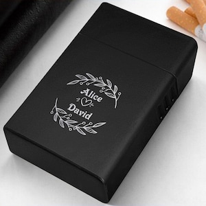 Portasigarette personalizzato con incisione laser, regalo per fumatori, scatola per sigarette personalizzata, portasigarette in metallo, regalo per lui