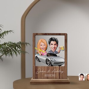 Personalisierte Holz handgemachte 3D Cartoon Named Liebhaber Paar Platte Schmuckstück, Benutzerdefinierte Cartoon Portrait, Valentinstag Geschenk, Wohnkultur, Holz Kunst