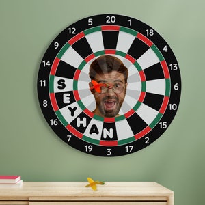 Personalized Photo And Name Entertainment 16 Inch 40cm Darts Play Set Gift For Friend Birthday Customized Dart Board Present Enjoyable image 4