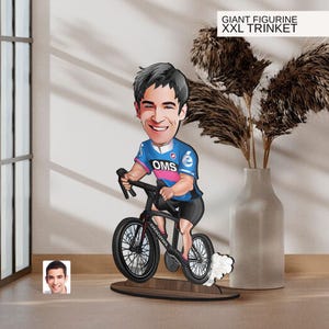 Personalisierte 3D Cartoon Radfahrer übergroße Figur Schmuckstück, benutzerdefinierte Karikatur Porträt, Geschenk für ihn, Wohnkultur, Geburtstagsgeschenk