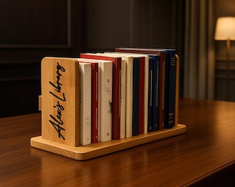 Soporte para libros, regalo para amantes de la lectura, bandeja para libros, organizador de libros, almacenamiento de libros, rincón de lectura, regalo personalizado para el Día de la Madre.