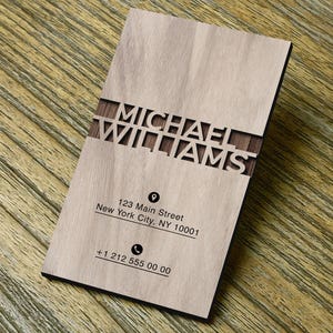 Carte de visite en bois personnalisée en relief découpée au laser, Carte de visite en bois personnalisée, Carte personnelle, Carte de visite VIP avec logo, Carte de visite