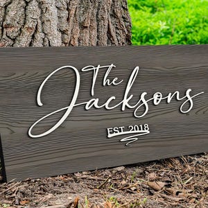 Custom Wood Sign, Personalized Family Name Sign, Wooden Last Name Sign, Wedding Gift, Home Wall Decor, Anniversary Gift, Housewarming Gift