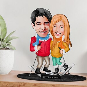 Personalisierte 3D Holz Cartooned Figur Schmuckstück, benutzerdefinierte Holz Cartoon Liebhaber Porträt, Familiengeschenk, Weihnachtsgeschenk, Jubiläumsgeschenk