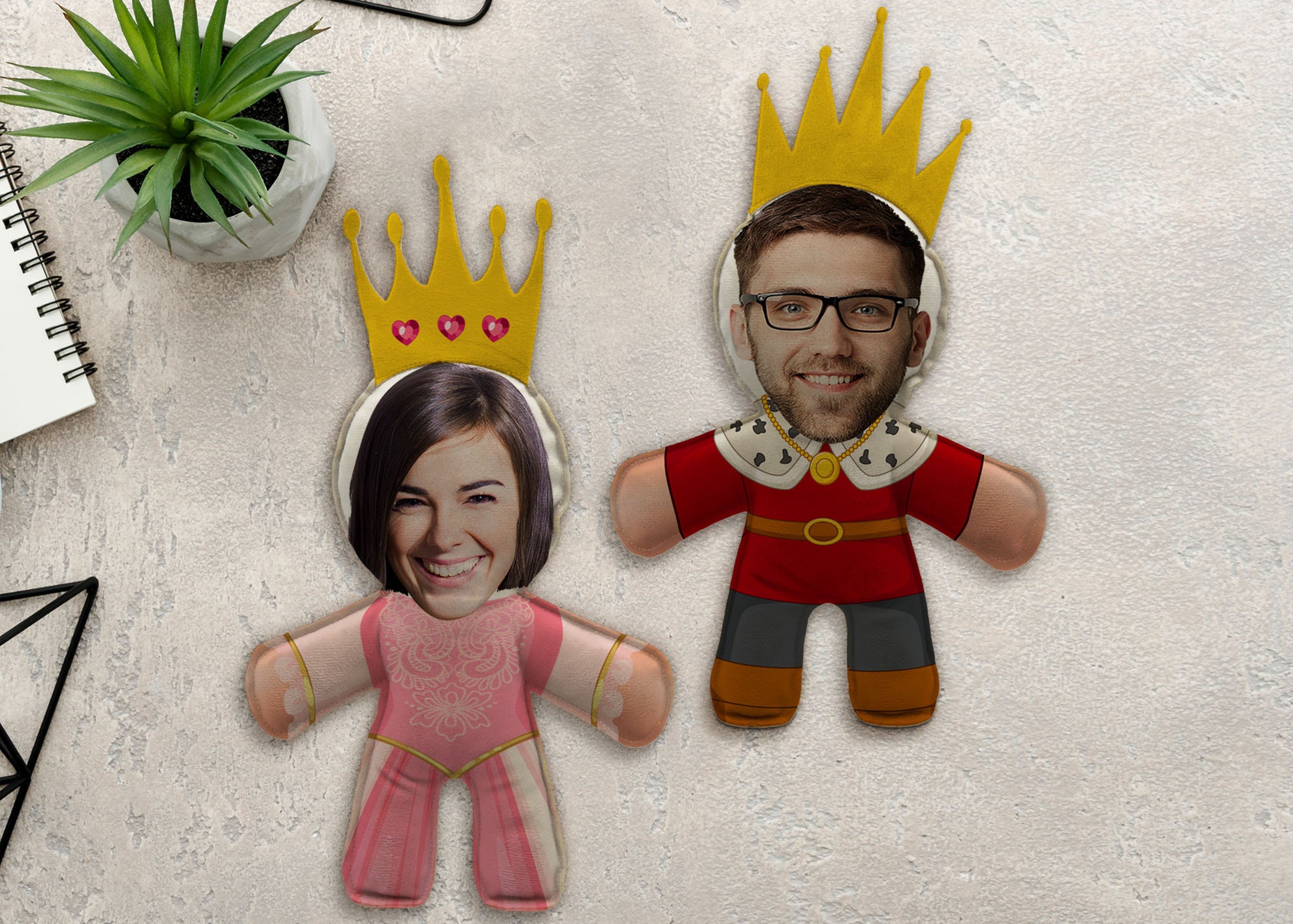 Personalized Kng and Queen 3D Throw Face Pillow Customized Etsy