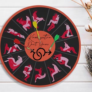 Véritable jeu de fléchettes érotique personnalisé Kama Sutra 40 cm (16 po.) Ensemble de jeu pour la maison Cadeau pour un ami Anniversaire Cible de fléchettes personnalisée, Cadeau agréable