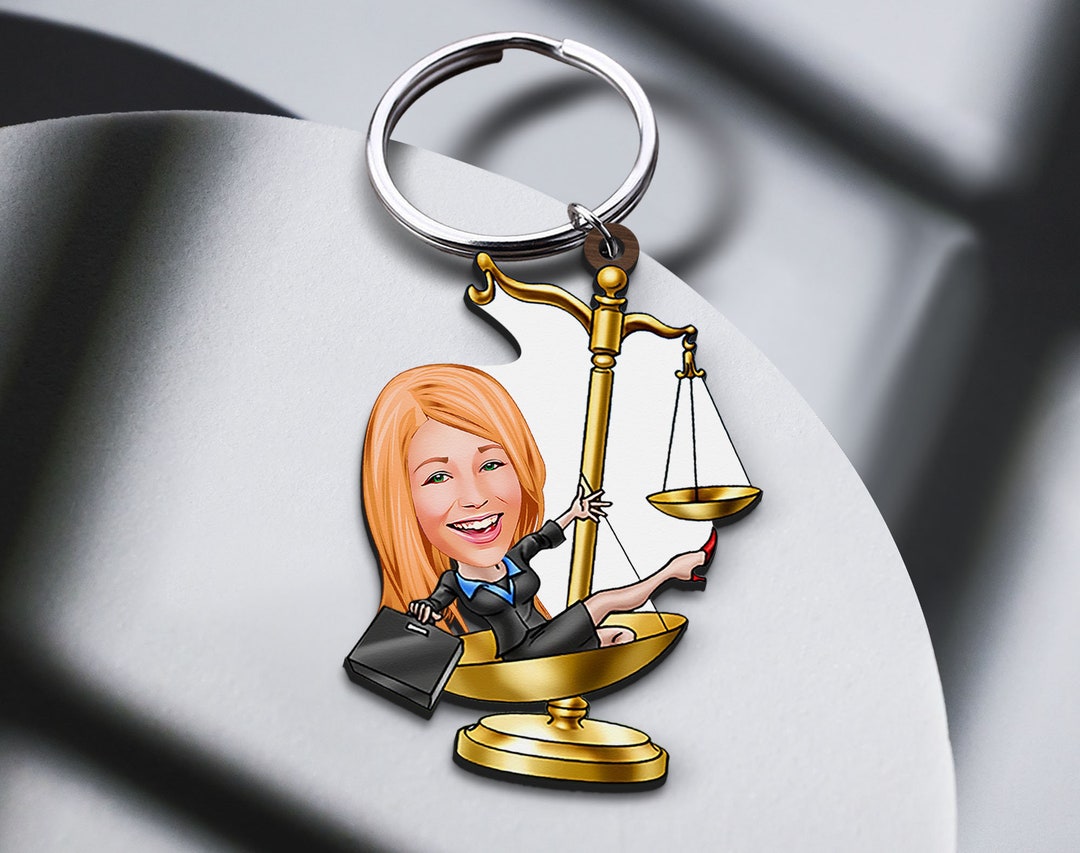 Keychain With Personalized Lawyer Caricature Gift for Her Etsy UK