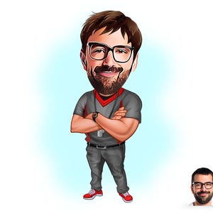 Personalized Male Trainer Drawing / Male Coach Cartoon Drawing /  Digital Downloadable File