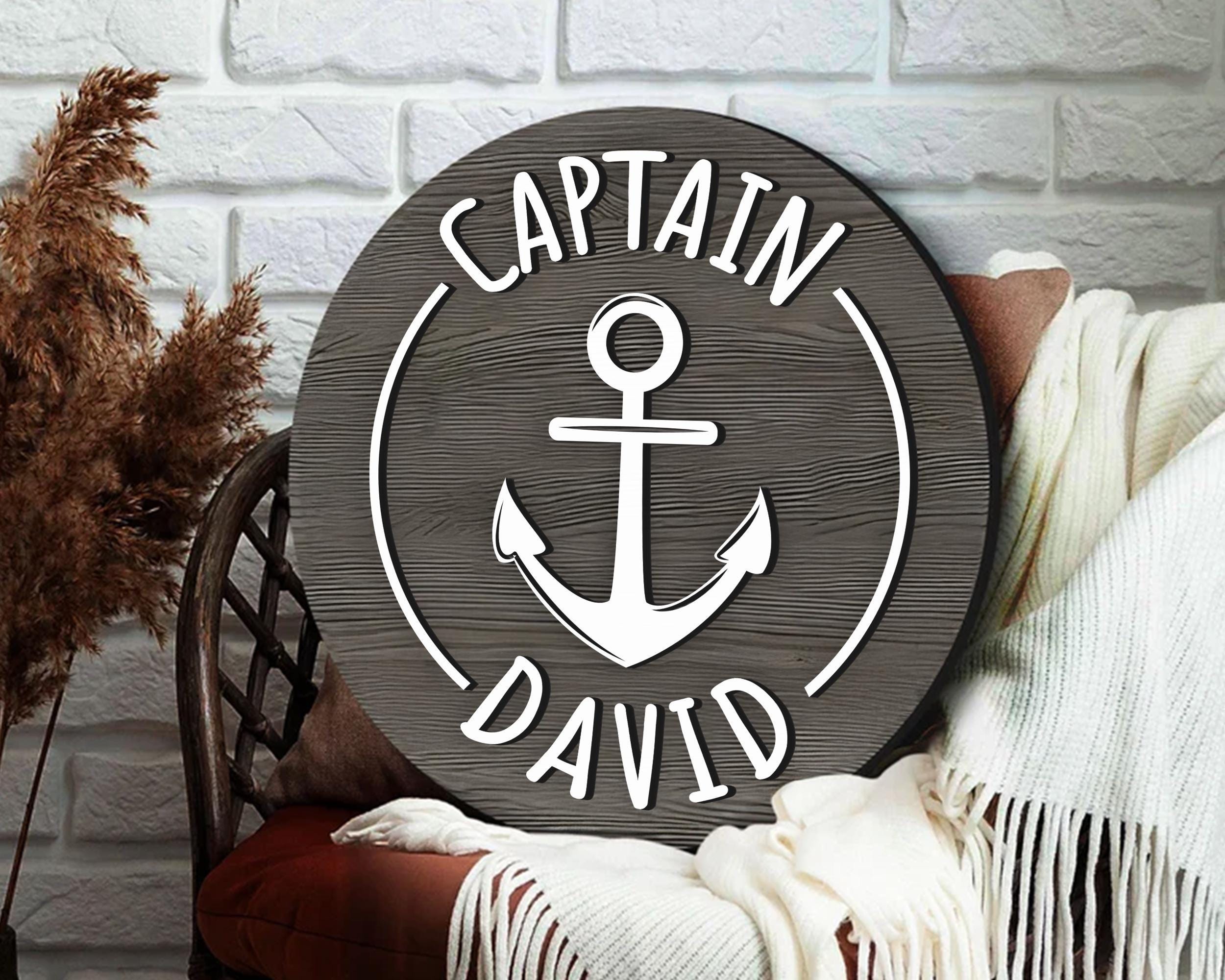 Personalized Name Sailor Sign, Housewarming Gift, Custom Sea Captain ...