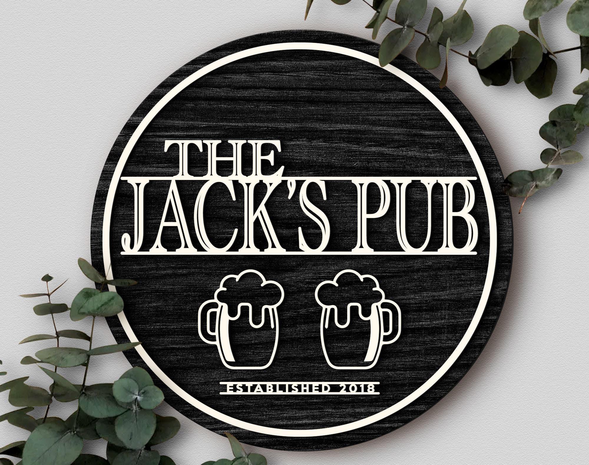 Personalized Bar Sign, Round Wooden Sign, Custom Wood Sign, Home Bar ...