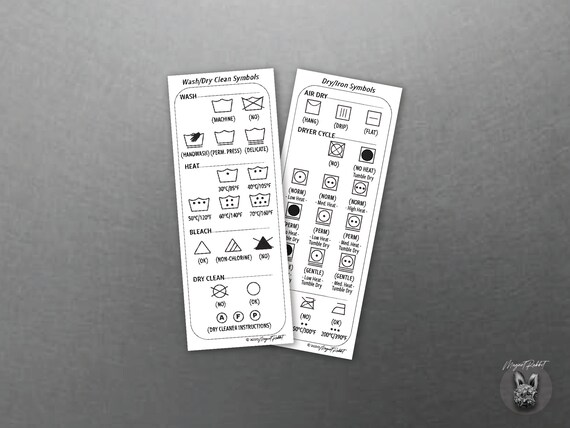 Laundry Cheat Sheet Magnet for Washer or Dryer 