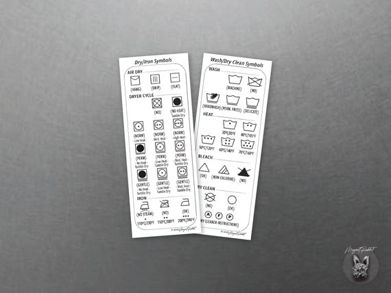 Laundry Care, Symbol Magnet Chart, Laundry Room Instructions, Housewarming Gift for Her or Him with Minimalist Décor, Boho Décor