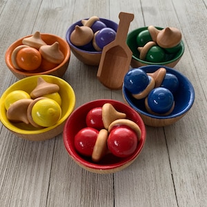 Rainbow Acorn and Bowls Sorting Set