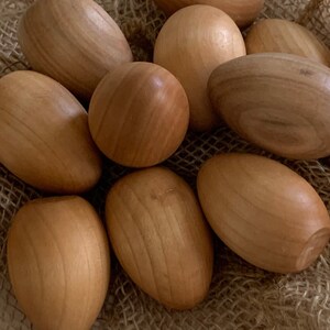 One Dozen Natural Wooden Hen Eggs