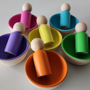 Pastel Pegs and Bowls Matching & Sorting Game