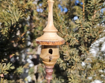 Adorable handmade miniature birdhouse ornament