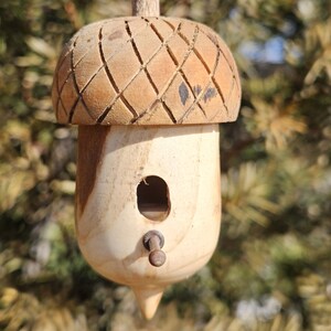 Charming Miniature ACORN shaped Hanging Birdhouse ornament