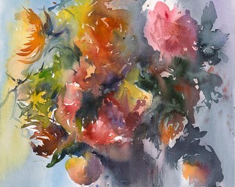 botanical print Art Print happy mothers day Watercolor Painting of a wedding bouquet watercolor flowers Gifts for women,Floral Wall art