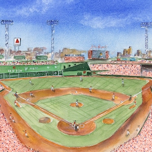 Fenway Park, Boston Red Sox, Red Sox Art, Red Sox Nation, Green Monster, Boston Sports, Gift for Dad, Fathers Day Gift