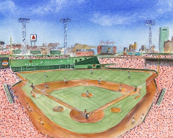 Fenway Park, Boston Red Sox, Red Sox Art, Red Sox Nation, Green Monster, Boston Sports, Gift for Dad, Fathers Day Gift