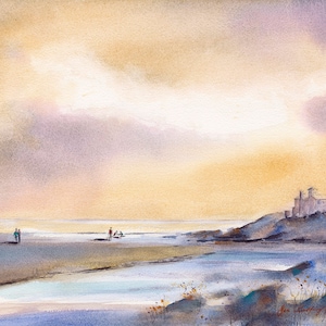 Watercolor of Good Harbor Beach in Gloucester Cape Ann, New England Coastal Painting, Original Painting, Nautical Wall Art,