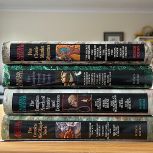 4 Agatha Christie Hardcover Book Bundle, Complete and Unabridged Agatha Christie Novels, Miss Marple, Hercule Poirot, Murder Mysteries