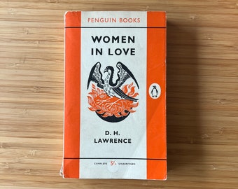1960 Paperback Penguin Women in Love by D.H.Lawrence, Complete and Unabridged, Penguin Books