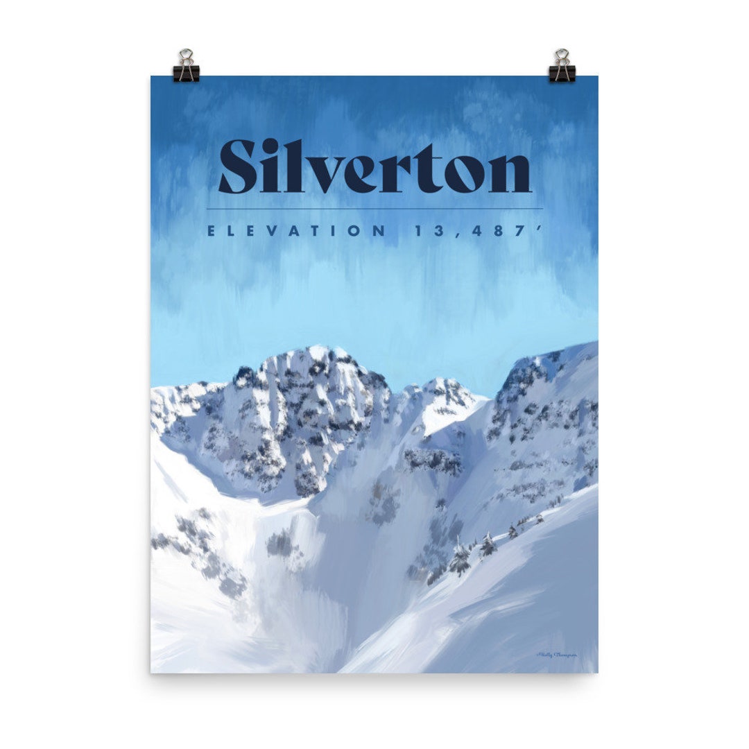 Silverton Poster BIG colorado Ski Poster Colorado Travel Poster Ski
