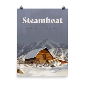 Steamboat Springs Poster -Colorado Ski Poster - Colorado Travel Poster - Ski Colorado - Colorado Ski Art - Ski Decoration