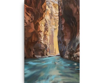 Zion Utah, National Parks Art, National Parks Print, National Parks Canvas, Utah Travel Painting, National Park Painting, Southwest Art