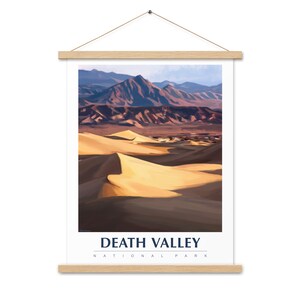 Death Valley National Park Poster with wooden hangers National Park Poster Travel Poster National Park Art California Travel Poster