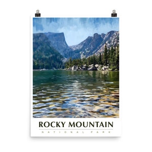 Rocky Mountain National Park National Park Poster Travel Poster National Park Art United States Poster Vintage Poster Colorado Travel