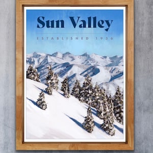 Sun Valley Poster - 1936 - Idaho Ski Poster - Idaho Travel Poster - Ski Idaho - Ski Decoration - Ski Art