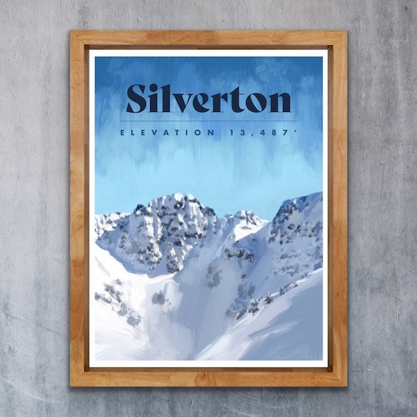 Silverton Poster -Colorado Ski Poster - Colorado Travel Poster - Ski Colorado - Colorado Ski Art - Ski Decoration