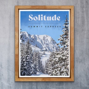 Solitude Poster - Summit Express -Utah Ski Poster - Utah Travel Poster - Ski Utah - Utah Ski Art - Ski Decoration - Cabin Decoration