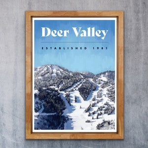 Deer Valley Poster - 1981 -Utah Ski Poster - Utah Travel Poster - Ski Utah - Utah Ski Art - Ski Decoration - Cabin Decoration