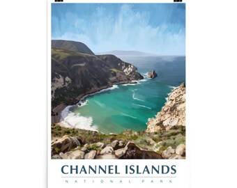 Kanalöarnas nationalpark Nationalparksaffisch Reseaffisch Nationalparkkonst USA-affisch Kalifornien Reseaffisch