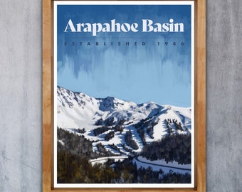 Arapahoe Basin Poster - Colorado Ski Poster - Colorado Travel Poster - Colorado Ski Art - Ski Decoration - Cabin Decoration