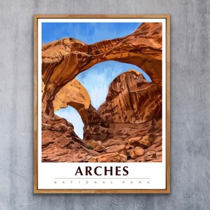 Arches National Park National Park Poster Arches Utah Travel Poster Utah Travel Poster National Park Art United States Poster Vintage Poster