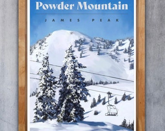 Powder Mountain snowboard  poster