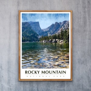 Rocky Mountain National Park National Park Poster Travel Poster National Park Art United States Poster Vintage Poster Colorado Mountains