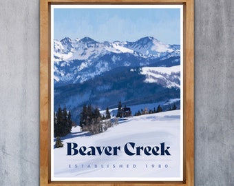 Beaver Creek Poster -Colorado Ski Poster - Colorado Travel Poster - Ski Colorado - Colorado Ski Art - Ski Decoration