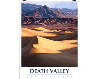 Death Valley Nationalpark Poster mit Holzhängern Nationalpark Poster Reiseposter Nationalpark Kunst Kalifornien Reiseposter