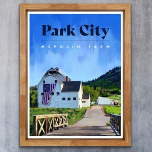 Park City Poster - McPolin Farm - Utah Travel Poster - Utah Art