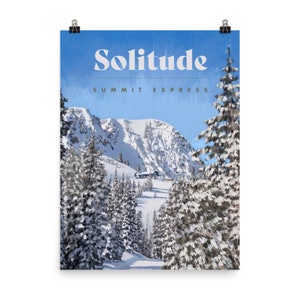 Solitude Poster - BIG - Summit Express -Utah Ski Poster - Utah Travel Poster - Ski Utah - Utah Ski Art - Ski Decoration - Cabin Decoration