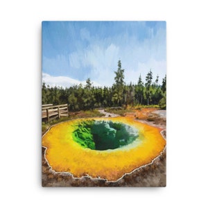 Yellowstone National Park, Yellowstone Painting, National Parks Art, National Parks Print, National Parks Canvas, Yellowstone Art, Wyoming