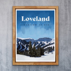 Loveland Poster -Colorado Ski Poster - Colorado Travel Poster - Ski Colorado - Colorado Ski Art - Ski Decoration