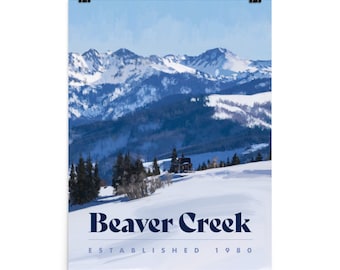 Beaver Creek Poster - BIG Colorado Ski Poster - Colorado Travel Poster - Ski Colorado - Colorado Ski Art - Ski Decoration